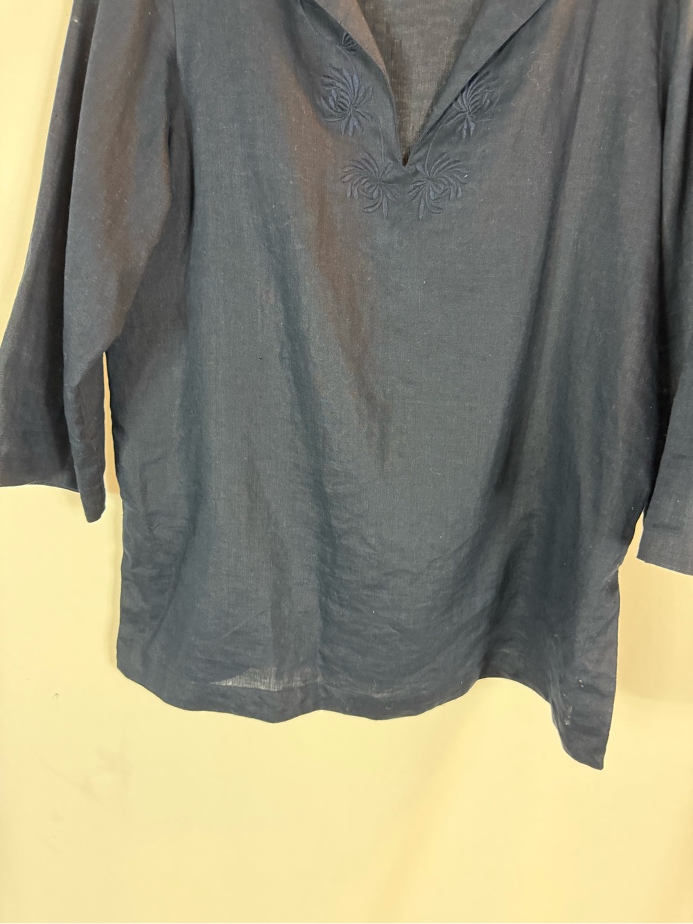 Chaps women tunic Navy blue Classic 100% Linen size: XL - Picture 5 of 13